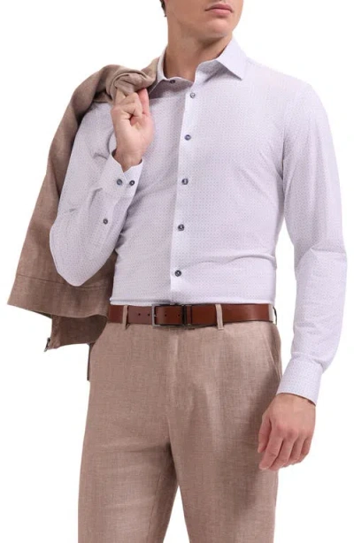 Bugatchi James Ooohcotton® Geometric Print Button-up Shirt In White
