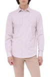 Bugatchi James Ooohcotton® Heathered Button-up Shirt In Ruby