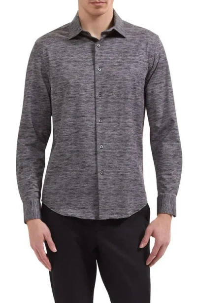 Bugatchi James Ooohcotton® Heathered Button-up Shirt In Gray