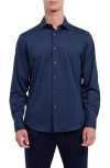Bugatchi James Ooohcotton® Herringbone Button-up Shirt In Blue