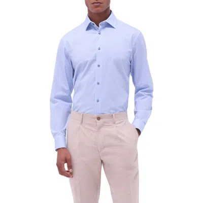 Bugatchi Men's Ooohcotton James Geometric Sport Shirt In Air Blue