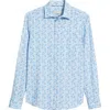 Bugatchi James Ooohcotton® Leaf Print Button-up Shirt In Classic Blue