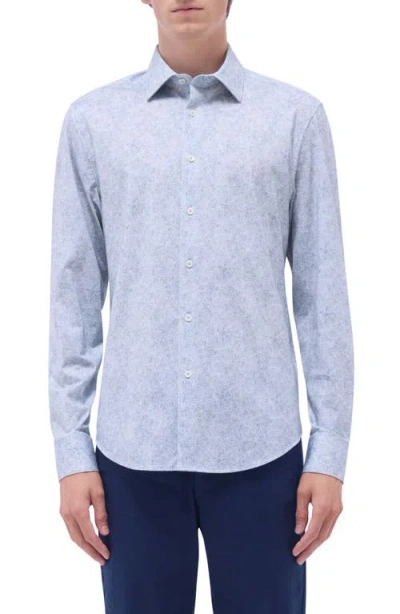 Bugatchi James Ooohcotton® Leaf Print Button-up Shirt In Mint