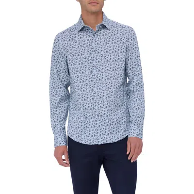 Bugatchi James Ooohcotton® Leaf Print Button-up Shirt In Sage