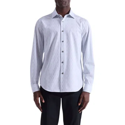 Bugatchi James Ooohcotton® Leaf Print Button-up Shirt In White