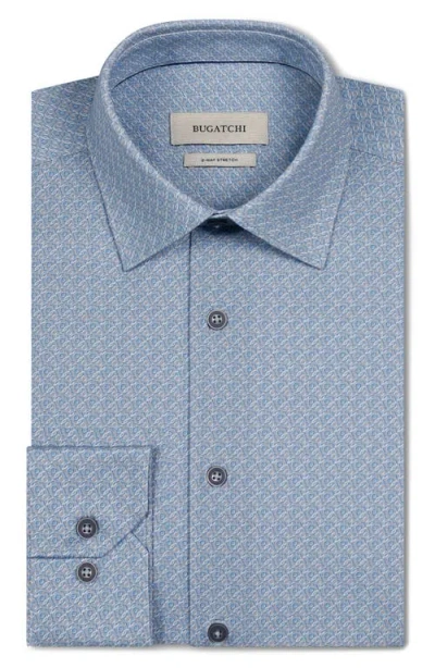 Bugatchi James Ooohcotton® Linked Medallion Print Button-up Shirt In Blue