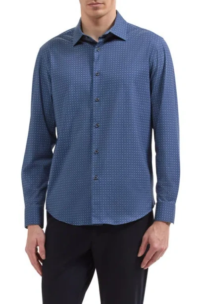 Bugatchi James Ooohcotton Long Sleeve Button Up Shirt In Blue