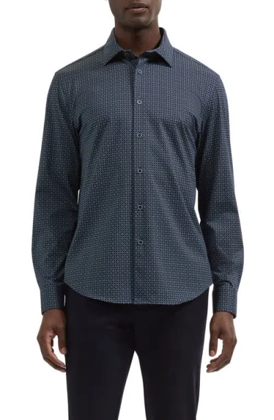 Bugatchi James Ooohcotton Long Sleeve Button Up Shirt In Blue