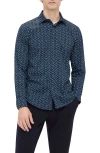 Bugatchi Men's Ooohcotton James Cocktail-print Sport Shirt In Navy