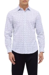 Bugatchi Men's Ooohcotton James Cocktail-print Sport Shirt In White
