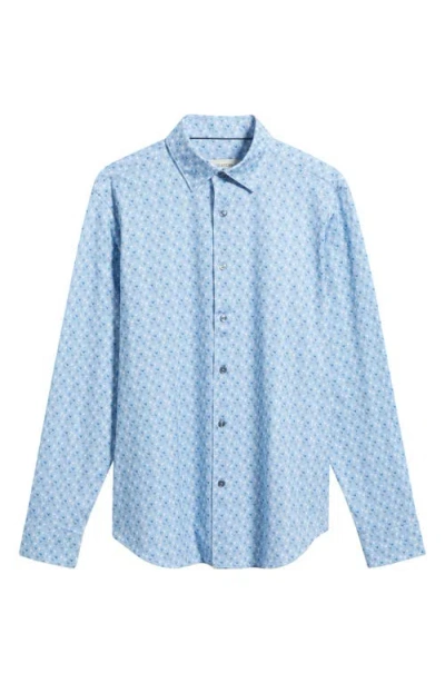 Bugatchi James Ooohcotton® Martini Print Button-up Shirt In Blue