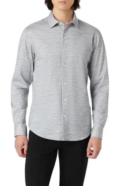 Bugatchi James Ooohcotton® Mélange Print Button-up Shirt In Zinc