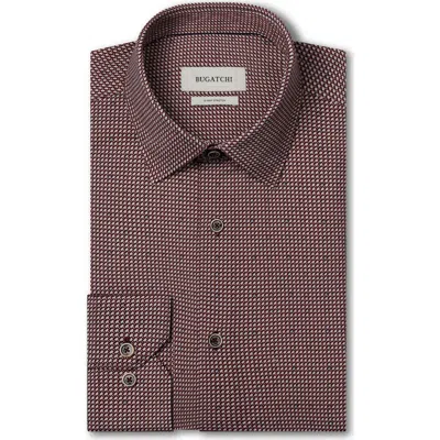 Bugatchi James Ooohcotton® Micro Print Button-up Shirt In Brown
