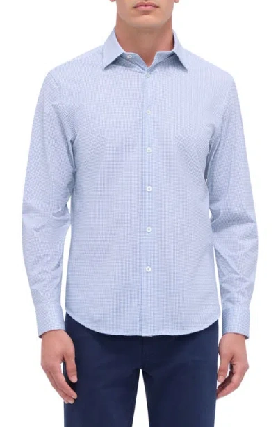 Bugatchi James Ooohcotton® Micropattern Button-up Shirt In Air Blue