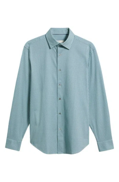 Bugatchi James Ooohcotton® Micropattern Button-up Shirt In Blue