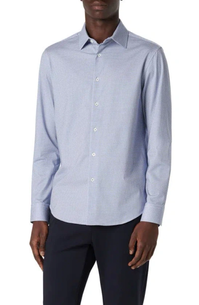 Bugatchi James Ooohcotton® Microprint Button-up Shirt In Azure