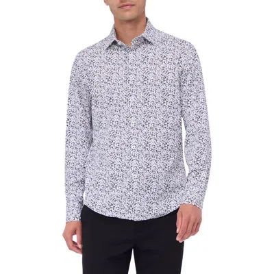 Bugatchi James Ooohcotton® Mosaic Print Button-up Shirt In Black