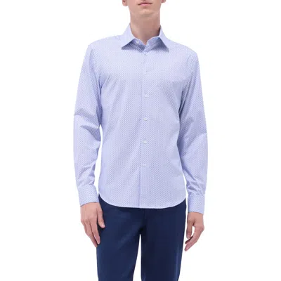 Bugatchi James Ooohcotton® Mosaic Print Button-up Shirt In Sky