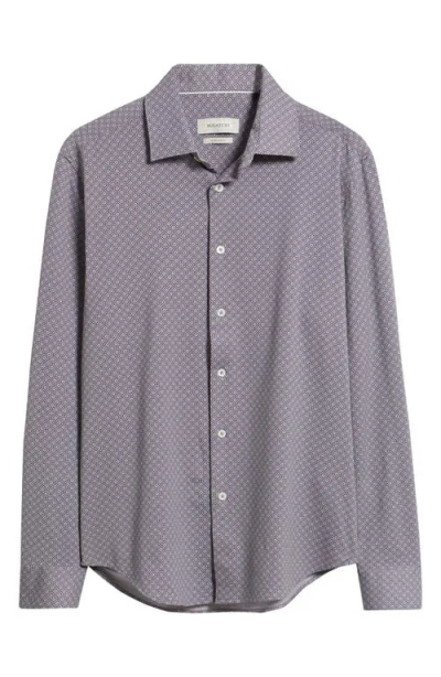 Bugatchi James Ooohcotton® Mosaic Print Twill Button-up Shirt In Purple
