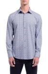 Bugatchi James Ooohcotton® Music Print Button-up Shirt In Blue