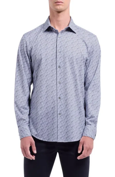 Bugatchi James Ooohcotton® Music Print Button-up Shirt In Blue