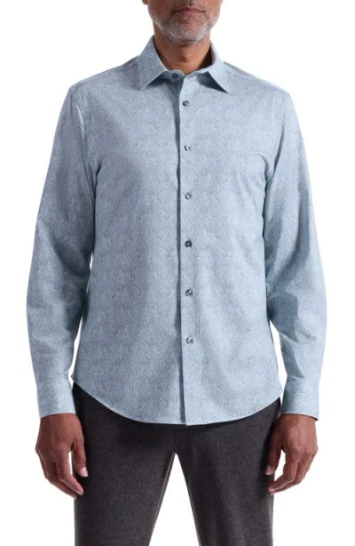 Bugatchi James Ooohcotton® Paisley Button-up Shirt In Blue