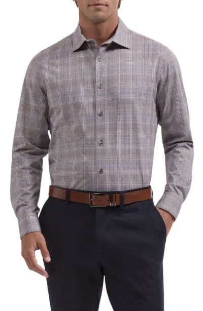 Bugatchi James Ooohcotton Performance Long Sleeve Button Up Shirt In Gray