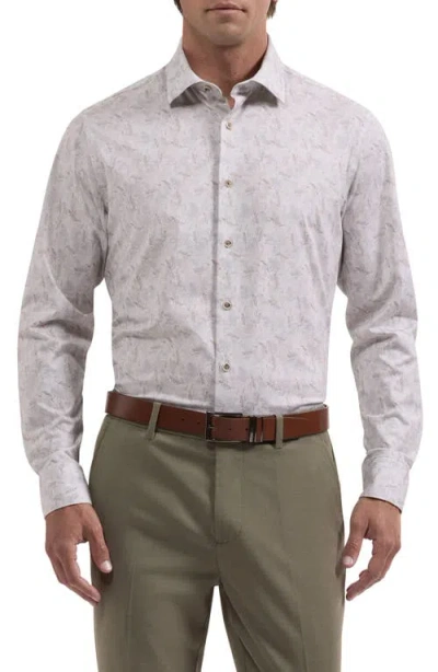 Bugatchi James Ooohcotton Performance Long Sleeve Button Up Shirt In Gray