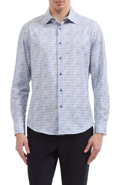 Bugatchi James Ooohcotton® Plaid Print Button-up Shirt In Blue