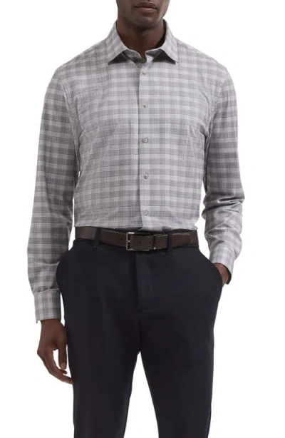 Bugatchi James Ooohcotton® Plaid Print Button-up Shirt In Gray
