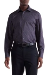 Bugatchi James Ooohcotton® Print Button-up Shirt In Blue