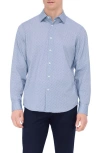 Bugatchi James Ooohcotton® Print Button-up Shirt In Cobalt