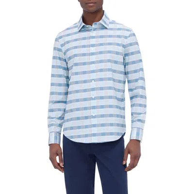 Bugatchi Men's Ooohcotton James Check Sport Shirt In Ice Blue