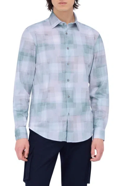 Bugatchi James Ooohcotton® Print Button-up Shirt In Sage