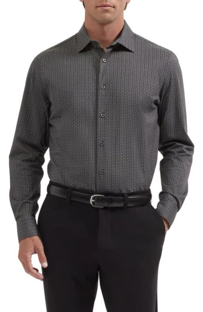 Bugatchi James Ooohcotton® Print Button-up Shirt In Gray