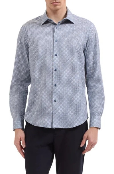 Bugatchi James Ooohcotton® Print Button-up Shirt In Blue