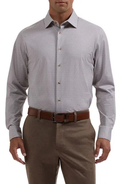 Bugatchi James Ooohcotton® Print Button-up Shirt In Gray