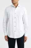 Bugatchi James Ooohcotton® Solid Button-up Shirt In White