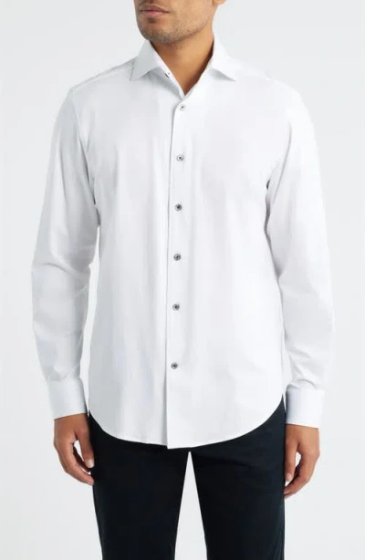 Bugatchi James Ooohcotton® Solid Button-up Shirt In White