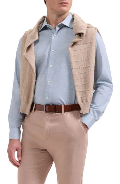 Bugatchi James Ooohcotton® Space Dye Button-up Shirt In Blue