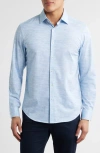 Bugatchi James Ooohcotton® Space Dye Button-up Shirt In Blue