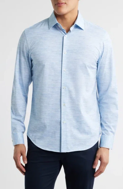 Bugatchi James Ooohcotton® Space Dye Button-up Shirt In Blue