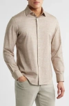Bugatchi James Ooohcotton® Space Dye Button-up Shirt In Neutral