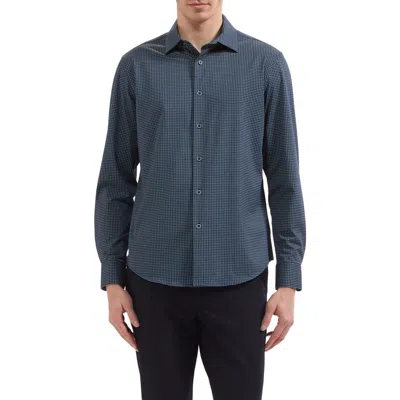 Bugatchi James Ooohcotton Stretch Button Up Shirt In Blue