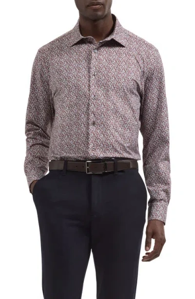 Bugatchi James Ooohcotton® Wine Bottle Print Button-up Shirt In Pink