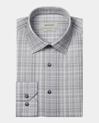 Bugatchi James Plaid Cotton Shirt In Gray