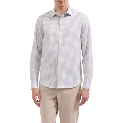 Bugatchi James Plaid Ooohcotton Tech Shirt In Neutral