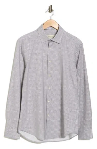 Bugatchi James Shaped Fit Comfort Stretch Button Up Shirt In Cement