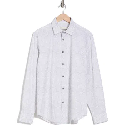 Bugatchi James Stretch Cotton Button-up Shirt In Platinum
