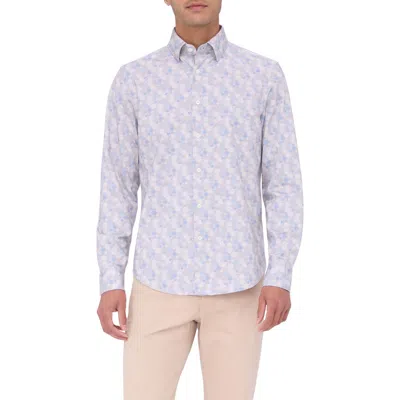 Bugatchi Jax Ooohcotton® Dot Print Button-up Shirt In Camel